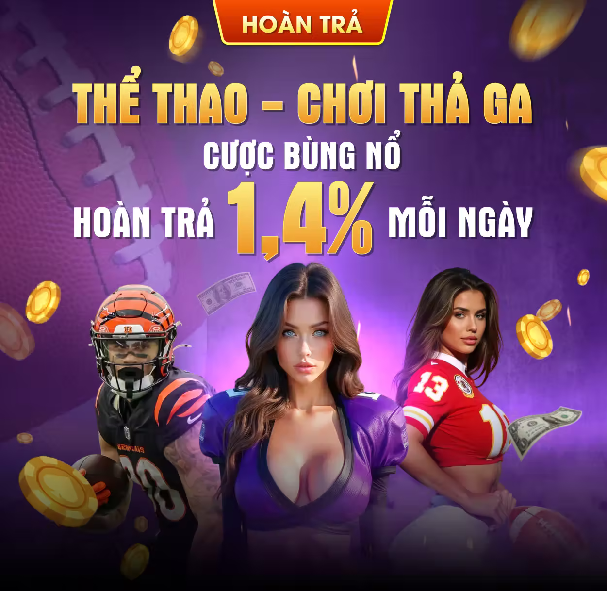 hoàn trả 1.4% mỗi ngày